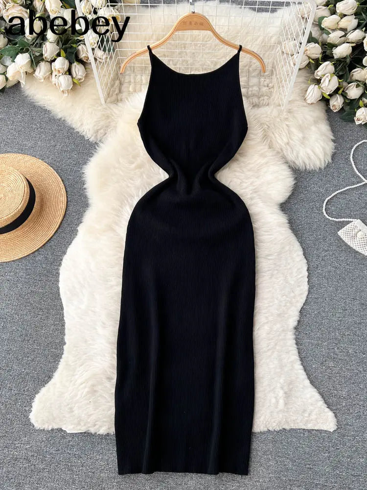 Summer Knit Sexy Strap Dress