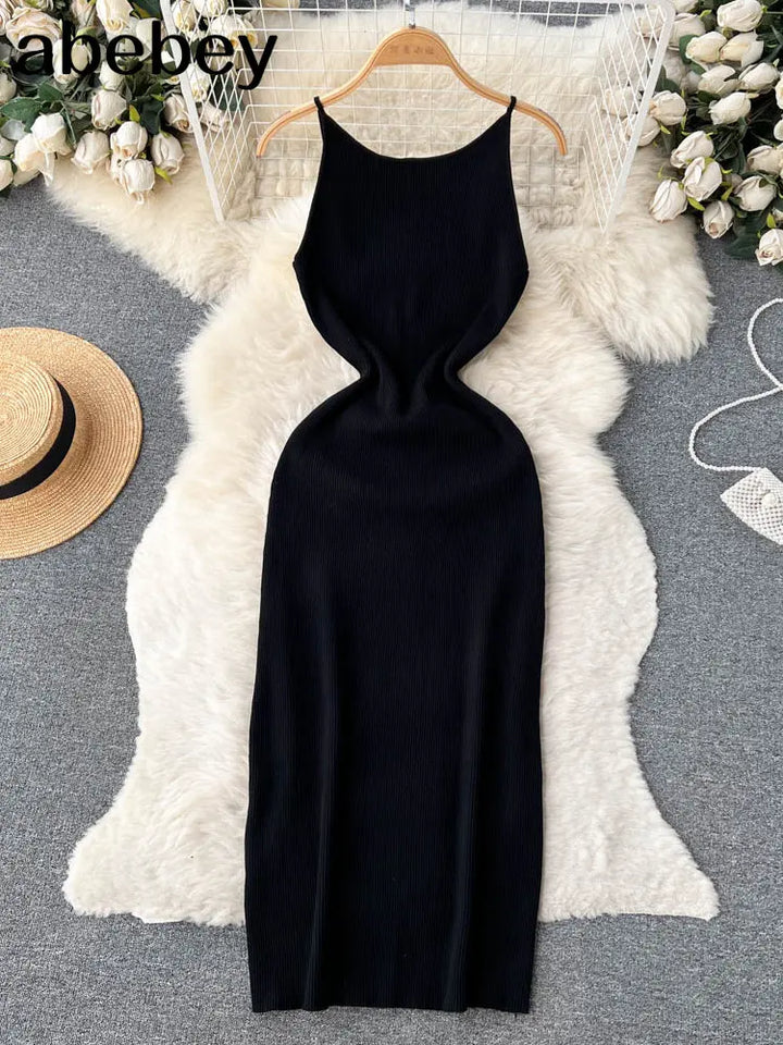 Summer Knit Sexy Strap Dress