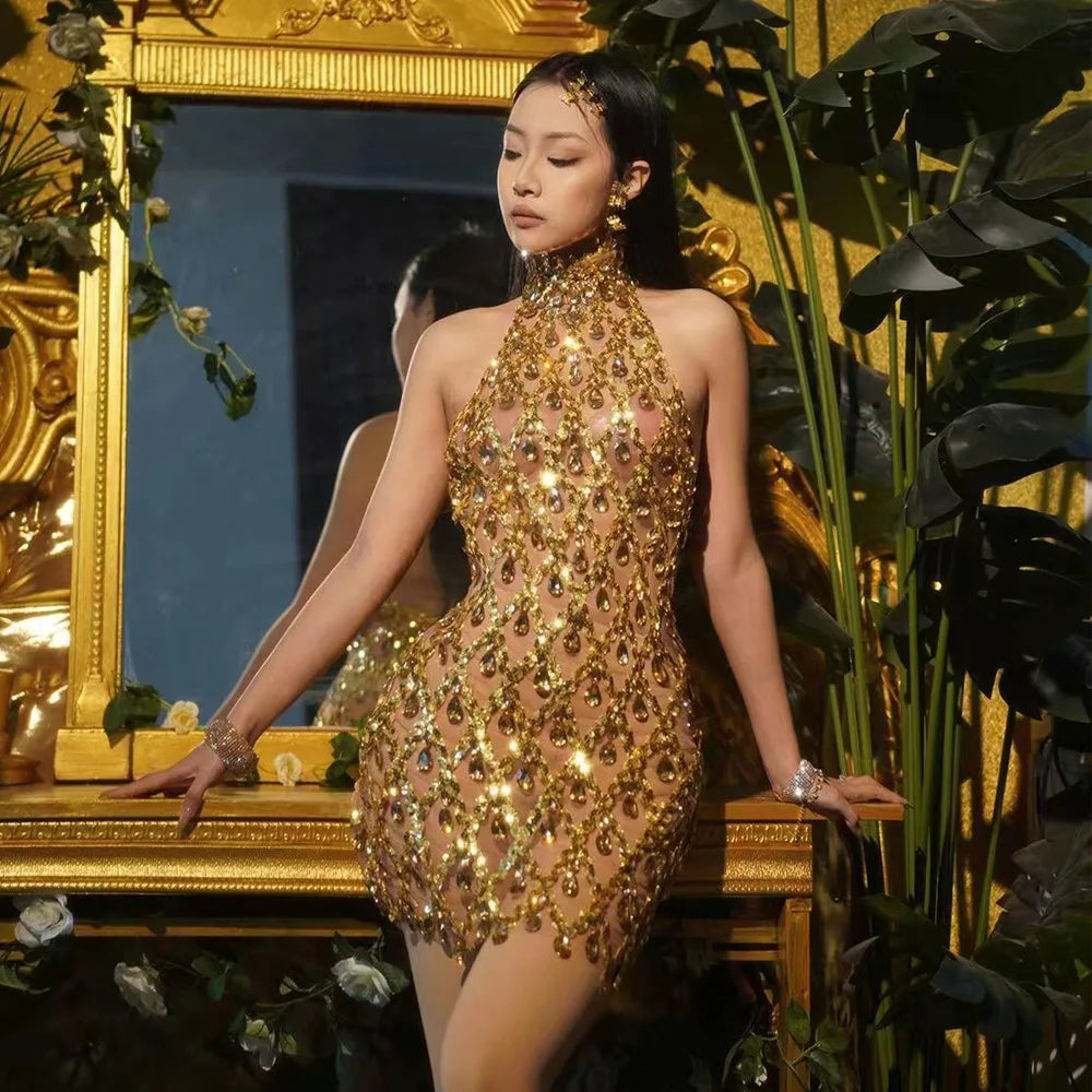 New Mesh Dress Luxury Evening Celebrate Prom Birthday Party
