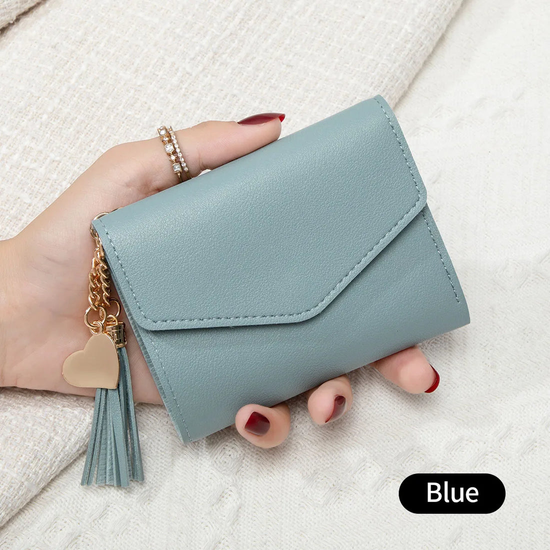 Fashion ultra-thin tri-fold hand-held coin purse minimalist credit card