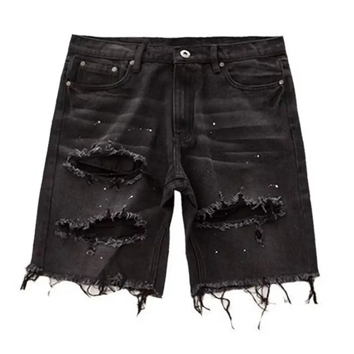 Designer High Street Men Summer Distressed Denim Shorts