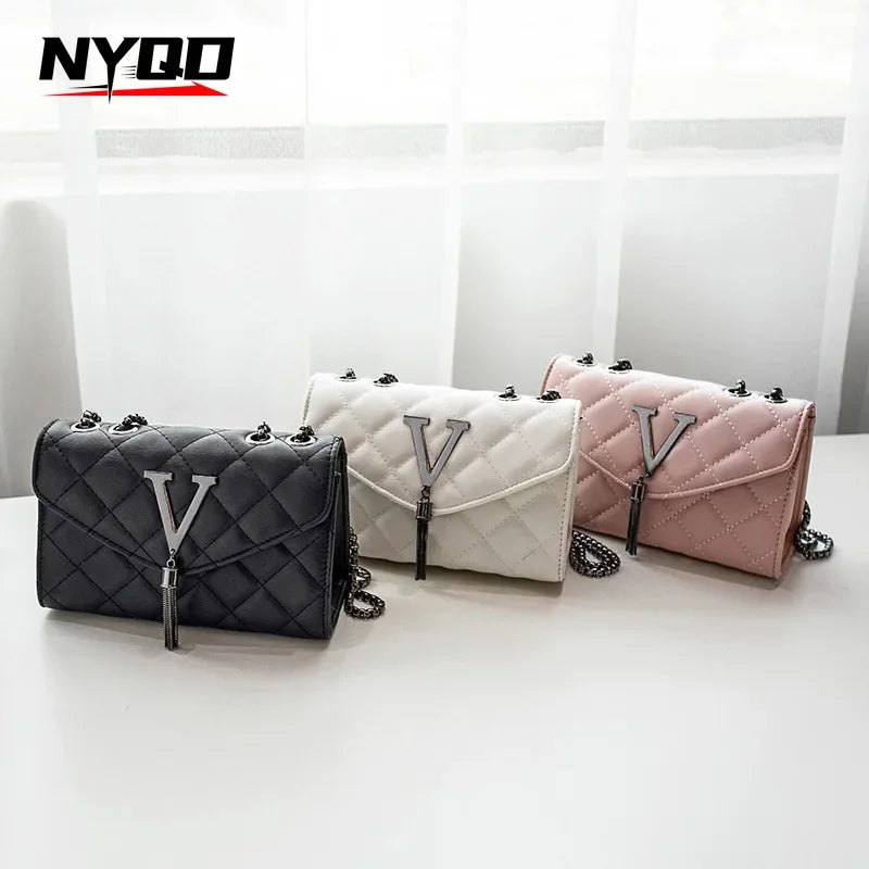 Classic Ladies Diamond Shoulder Crossbody Square Bag Luxury Handbags and Purse