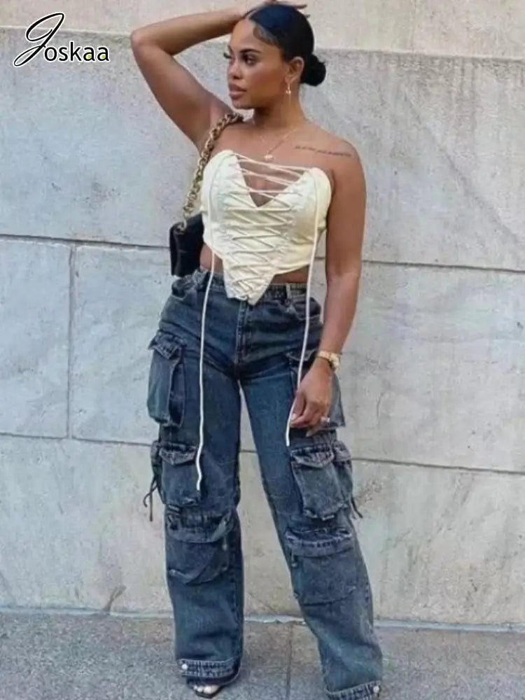 New Designer 2025 Casual Denim Trousers Streetwear