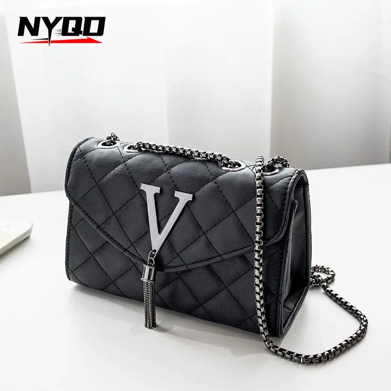 Classic Ladies Diamond Shoulder Crossbody Square Bag Luxury Handbags and Purse