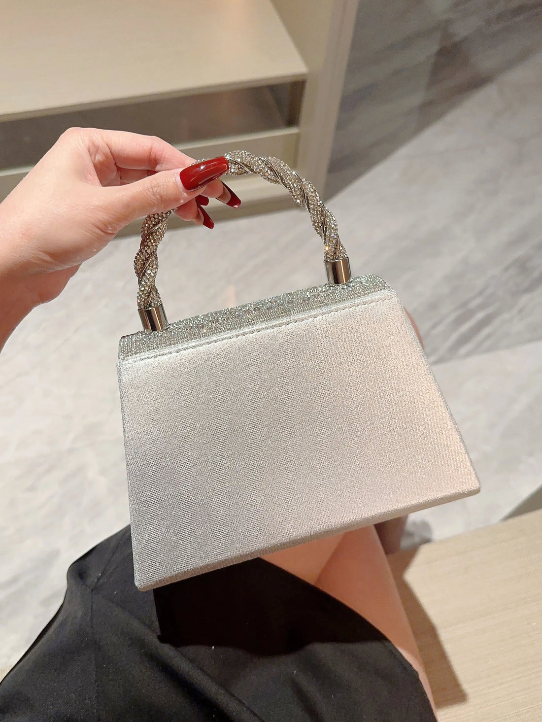 Shiny Diamond Flap Evening Bag Romantic