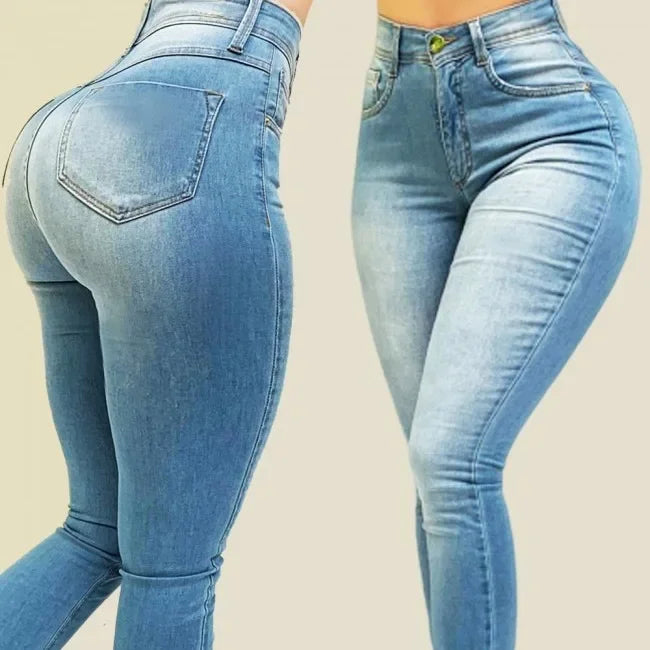High Waist Stretch Slim Fit Skinny Pants Denim