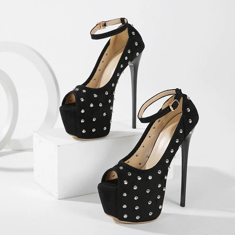 Style Sexy Party Club Stripper Shoes Fashion Rivet Platform Pumps Women Sandals
