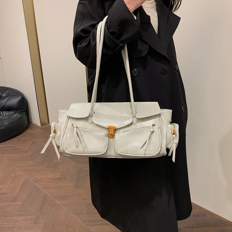Multi Pockets Large Capacity Satchels 2025 Winter Latest Luxury Handbags