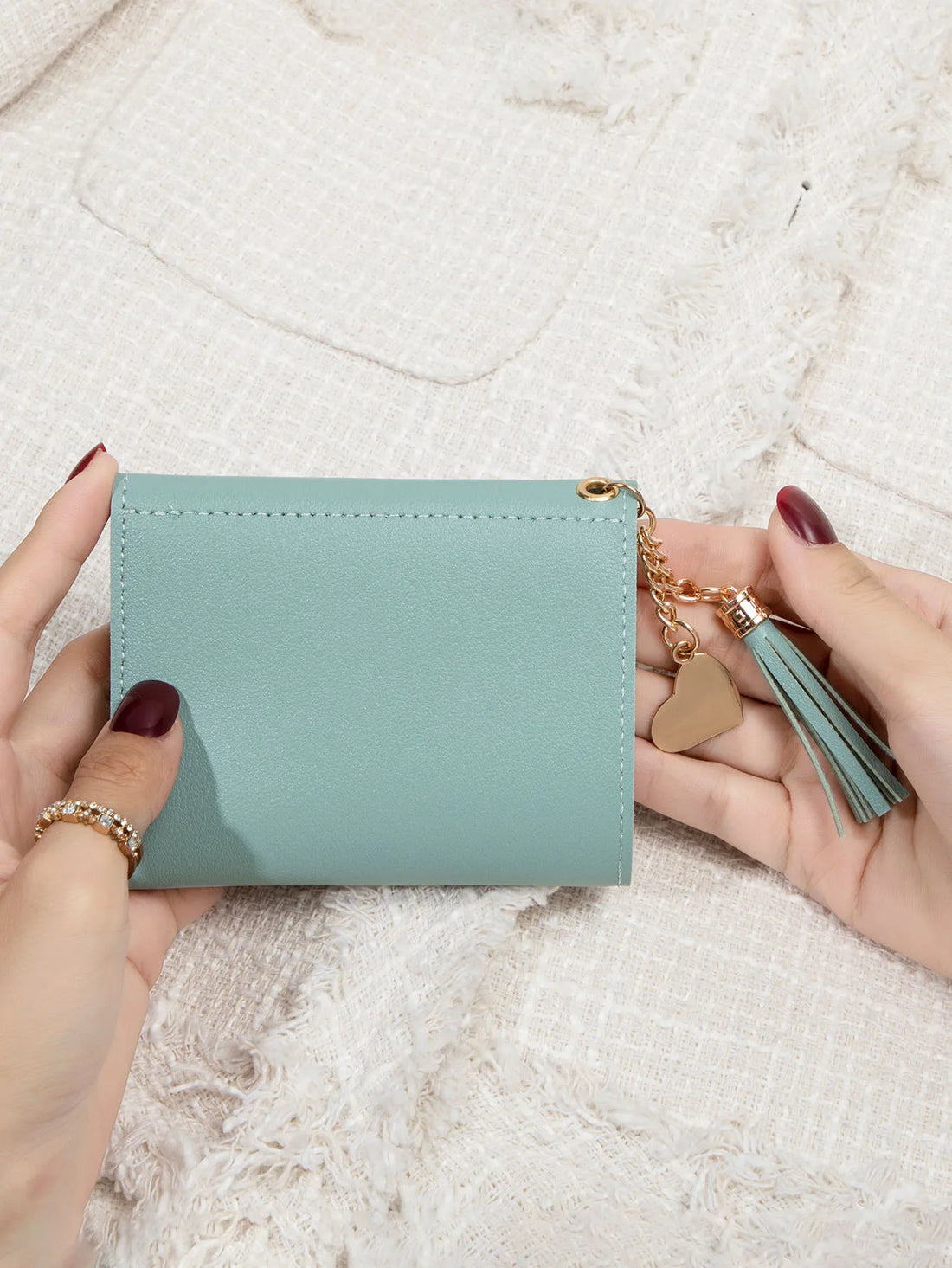 Fashion ultra-thin tri-fold hand-held coin purse minimalist credit card