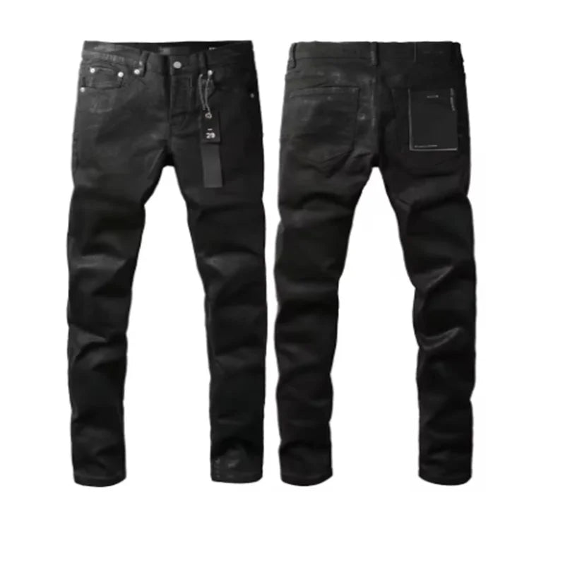 2025 Purples Man jeans brand high street ripped distressed fashion repair low rise skinny