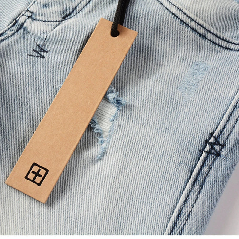 High Street Ripped Elastic Slim Fit Denim Pants