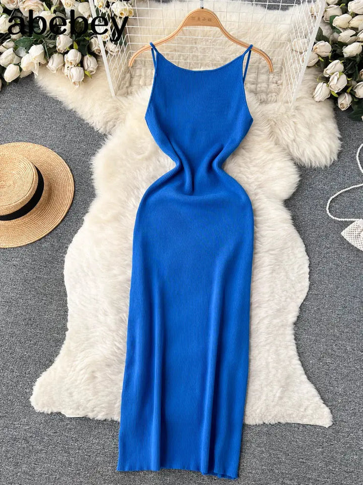 Summer Knit Sexy Strap Dress