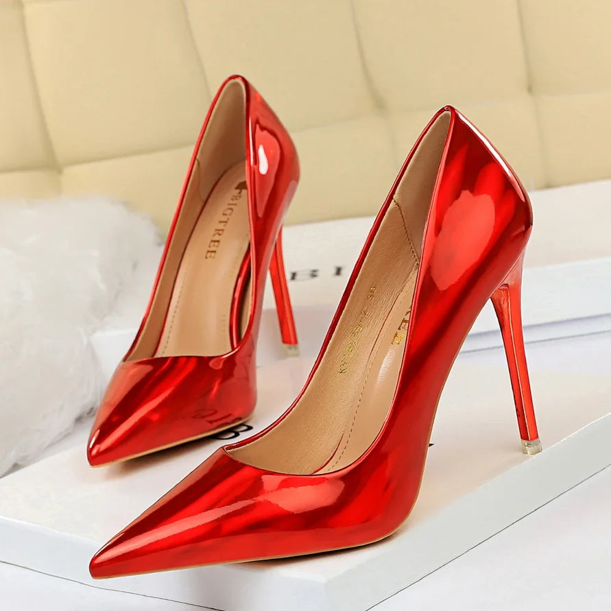 Women Fetish 10.5cm High Heels Pumps Lady Scarpins Office Party Shoes