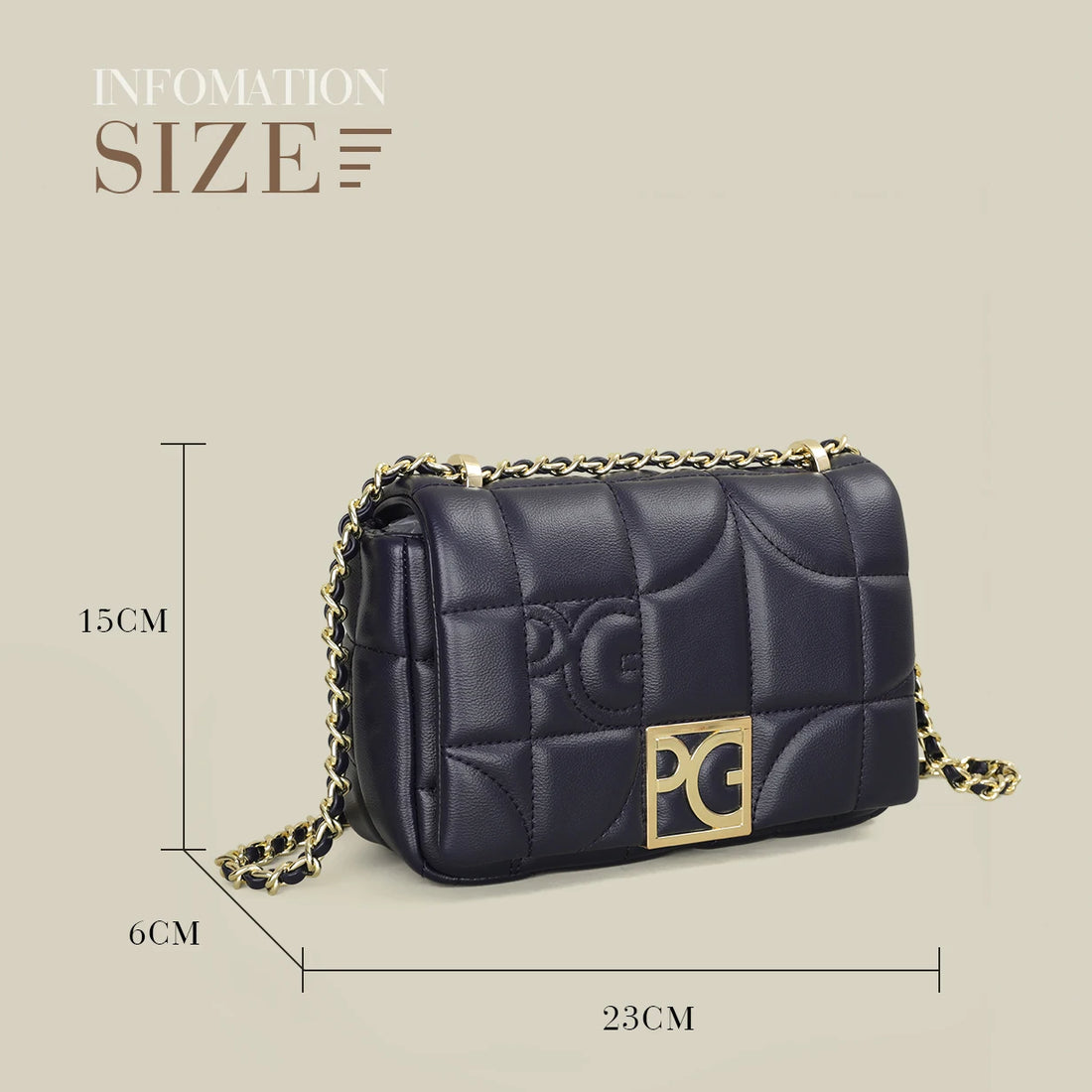 PG Fashion Classic Retro Women's PU Material Party Multi functional Crossbody Bag