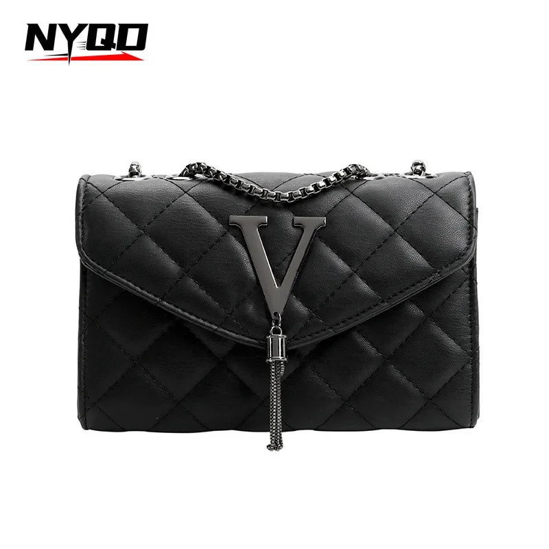 Classic Ladies Diamond Shoulder Crossbody Square Bag Luxury Handbags and Purse