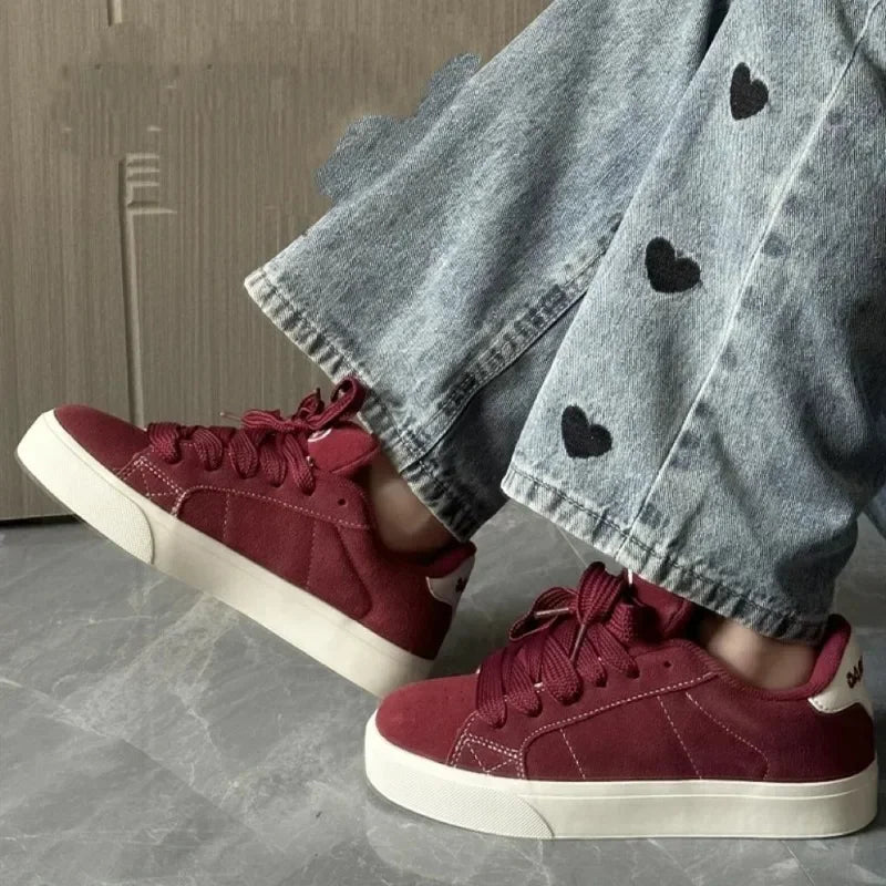 Fashion Women Casual Shoes Low Cut Lace-Up
