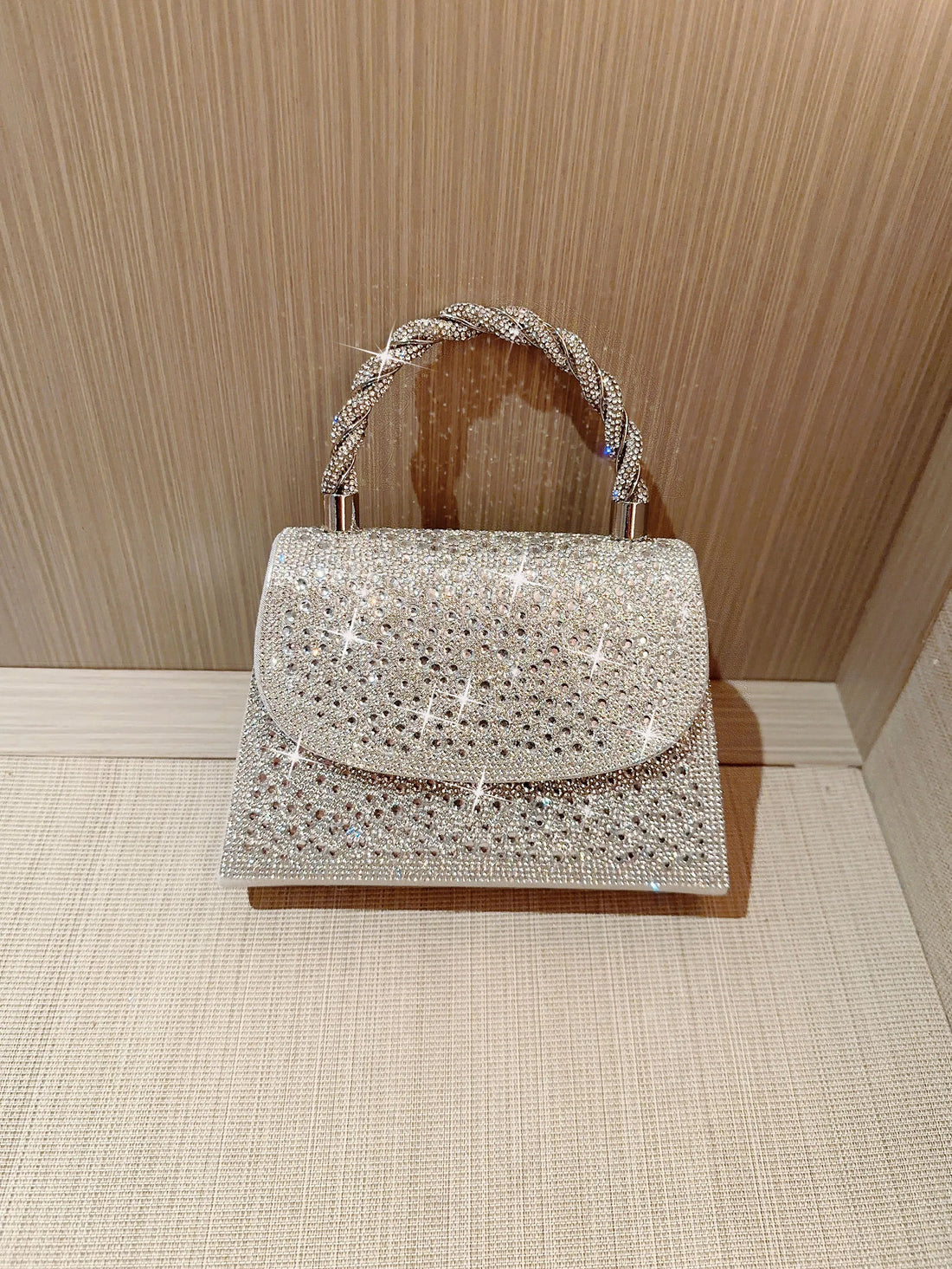 Shiny Diamond Flap Evening Bag Romantic
