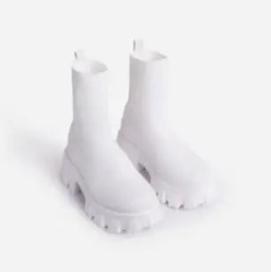 Women Thick-soled Casual fly woven mesh Knitted Short Boots female