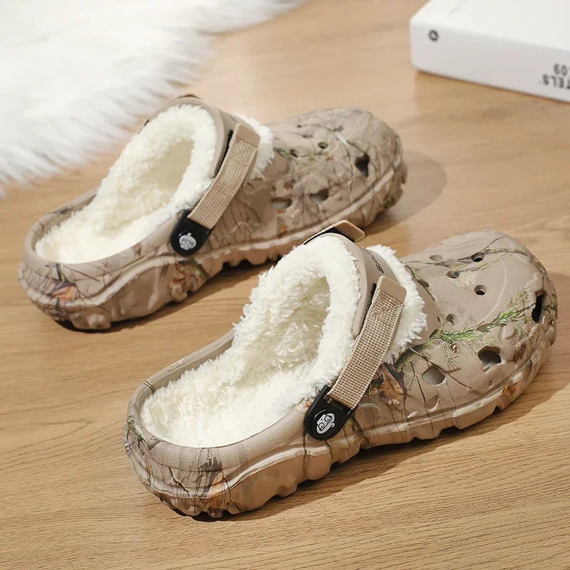 Men Casual Non Slip Plush Fur Clogs for Men