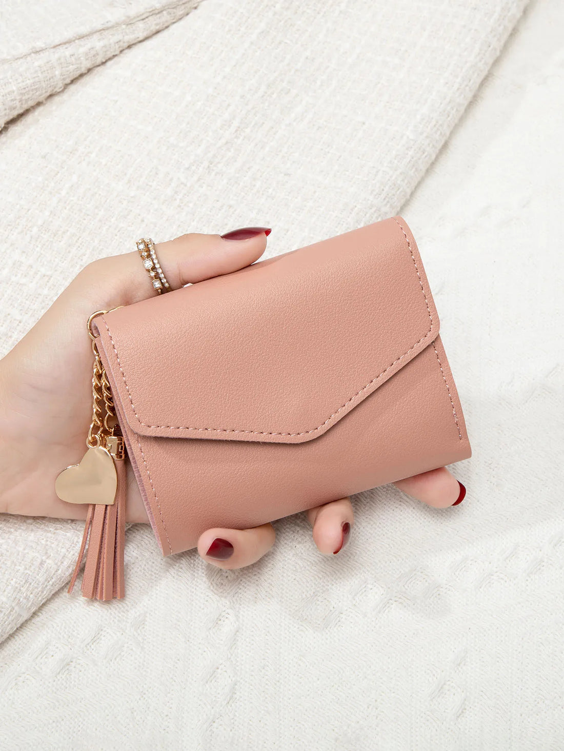 Fashion ultra-thin tri-fold hand-held coin purse minimalist credit card