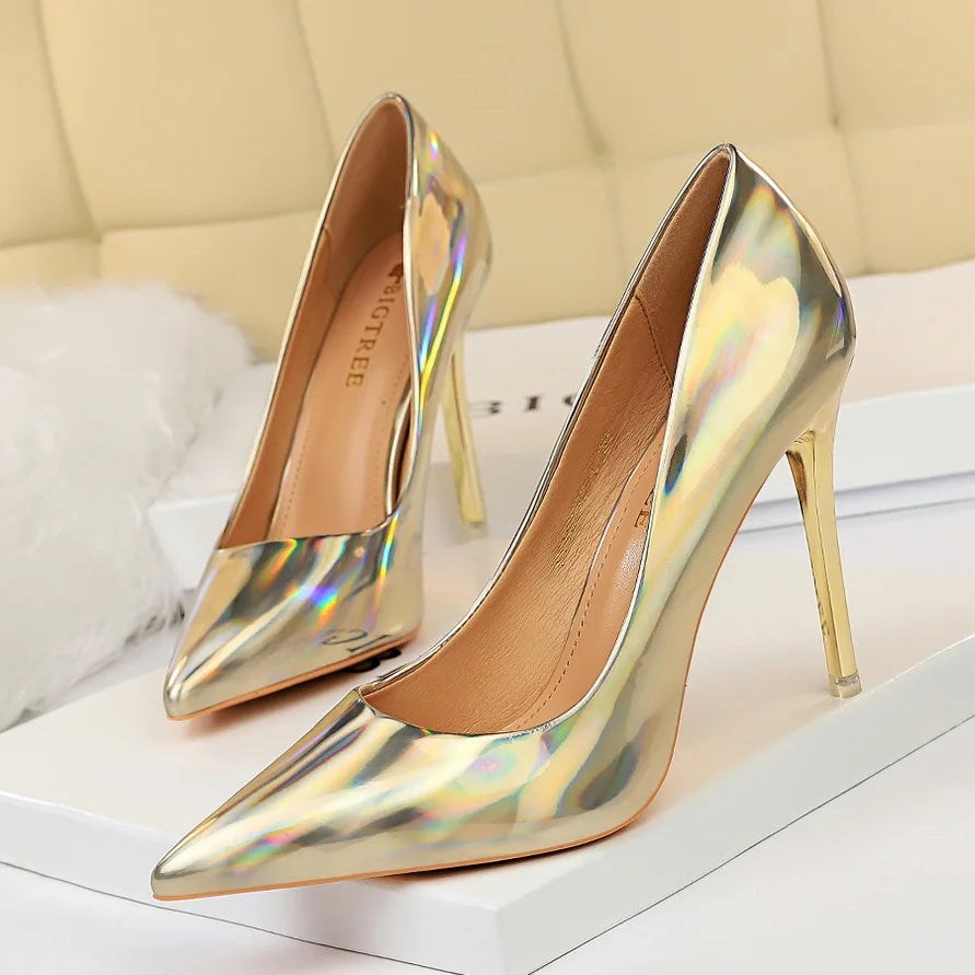 Women Fetish 10.5cm High Heels Pumps Lady Scarpins Office Party Shoes